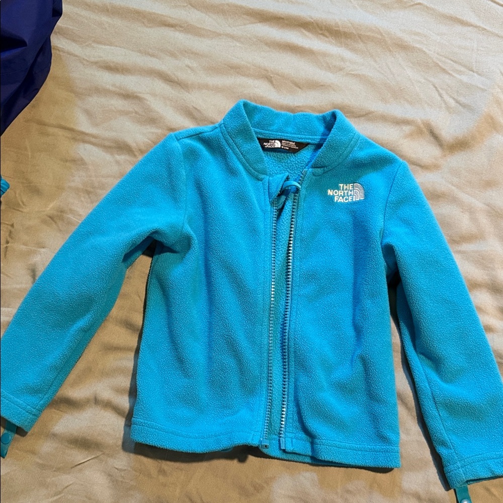 The North Face Kids Bright Turquoise Fleece Zip Jacket
